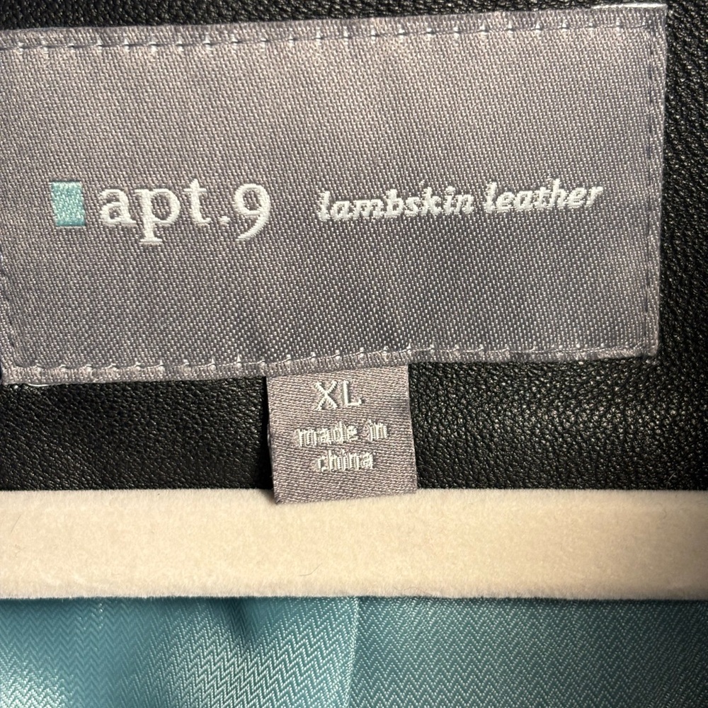 Apt 9 Lambskin Leather Jacket Womens XL Black Soft Zip Front Classic - Picture 4 of 14